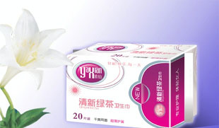 供應雅仙系列【清新綠茶】鋁膜包裝衛生巾